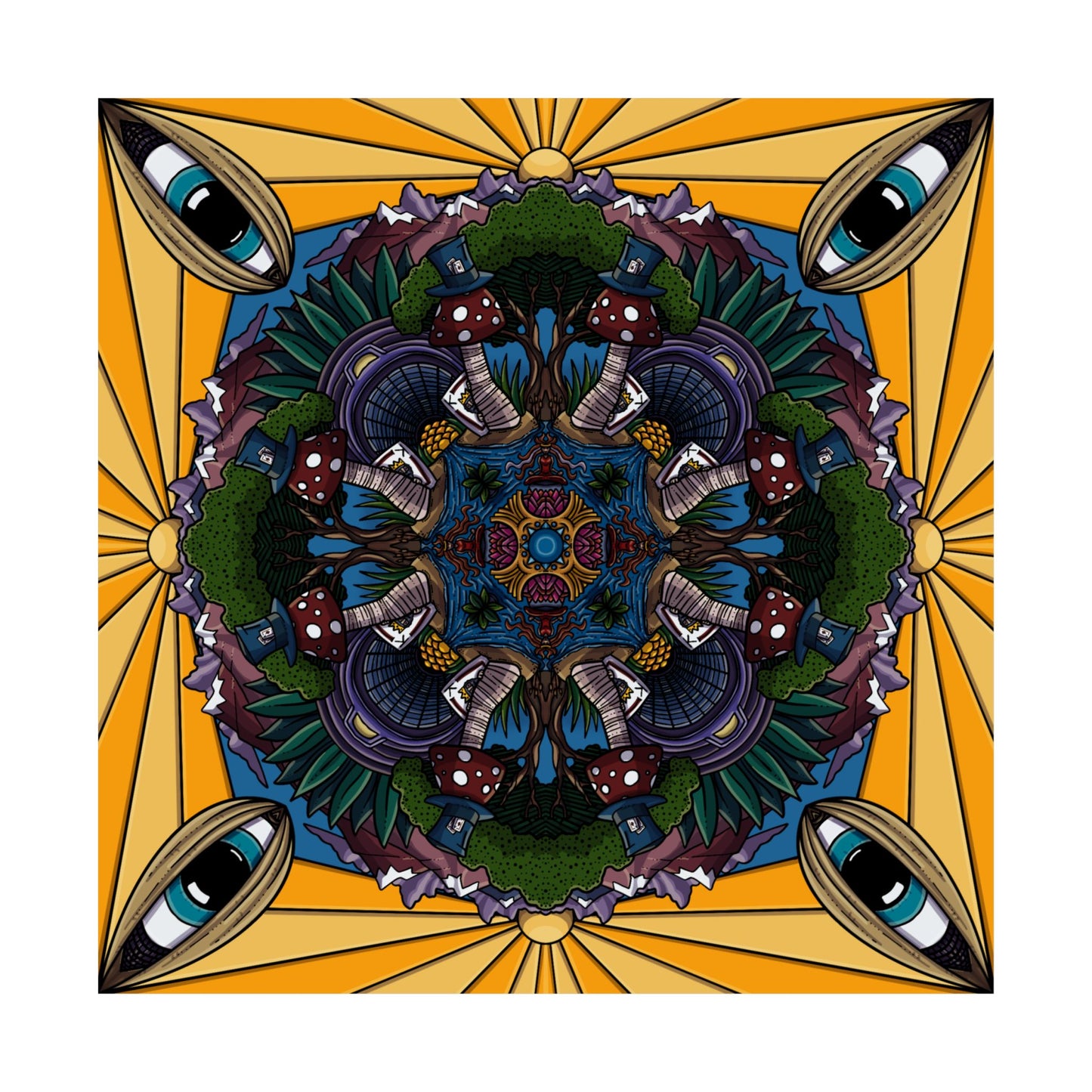 Down the Rabbit Hole Mandala Poster