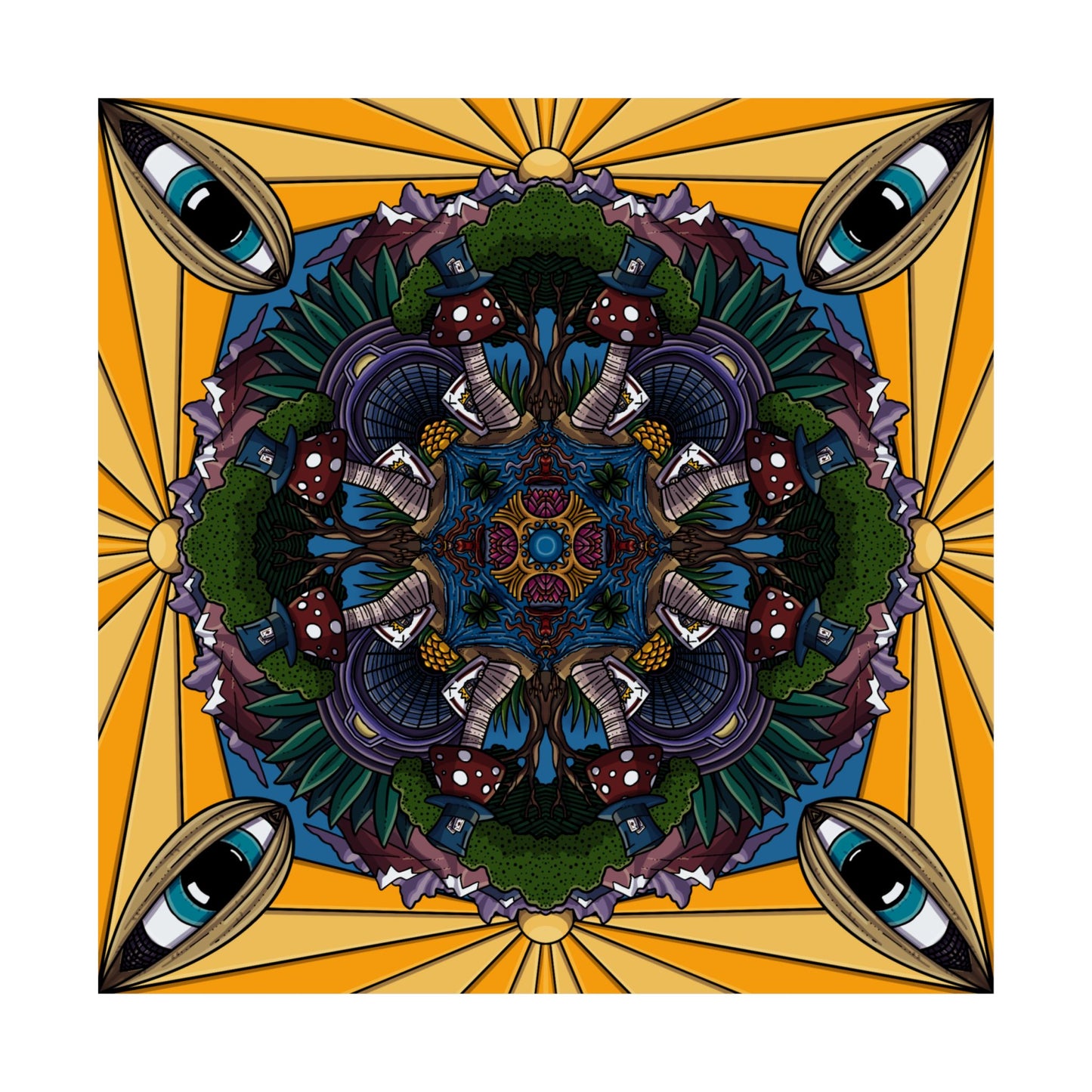 Down the Rabbit Hole Mandala Poster