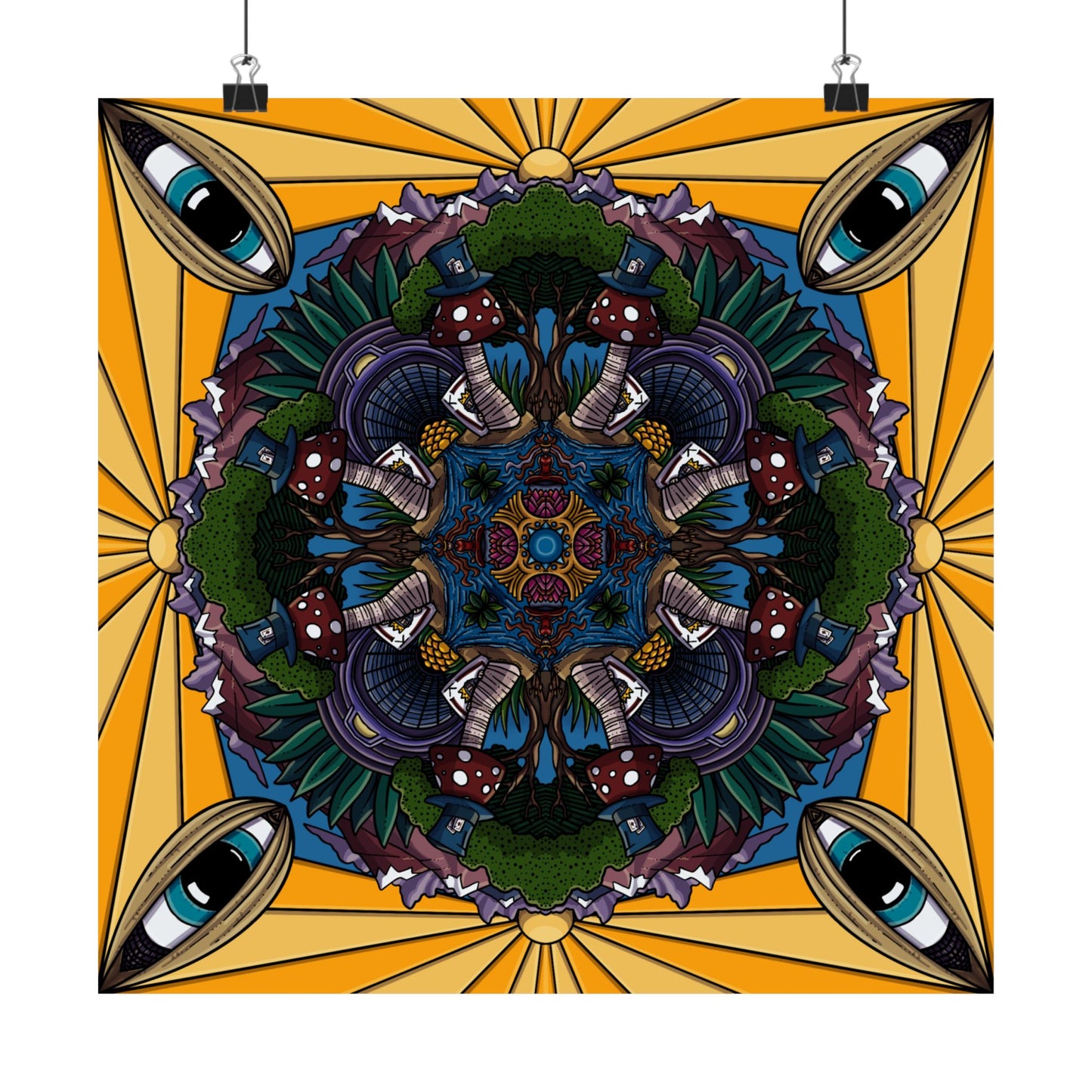 Down the Rabbit Hole Mandala Poster