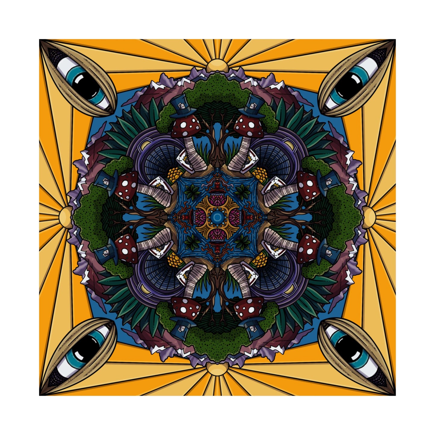 Down the Rabbit Hole Mandala Poster