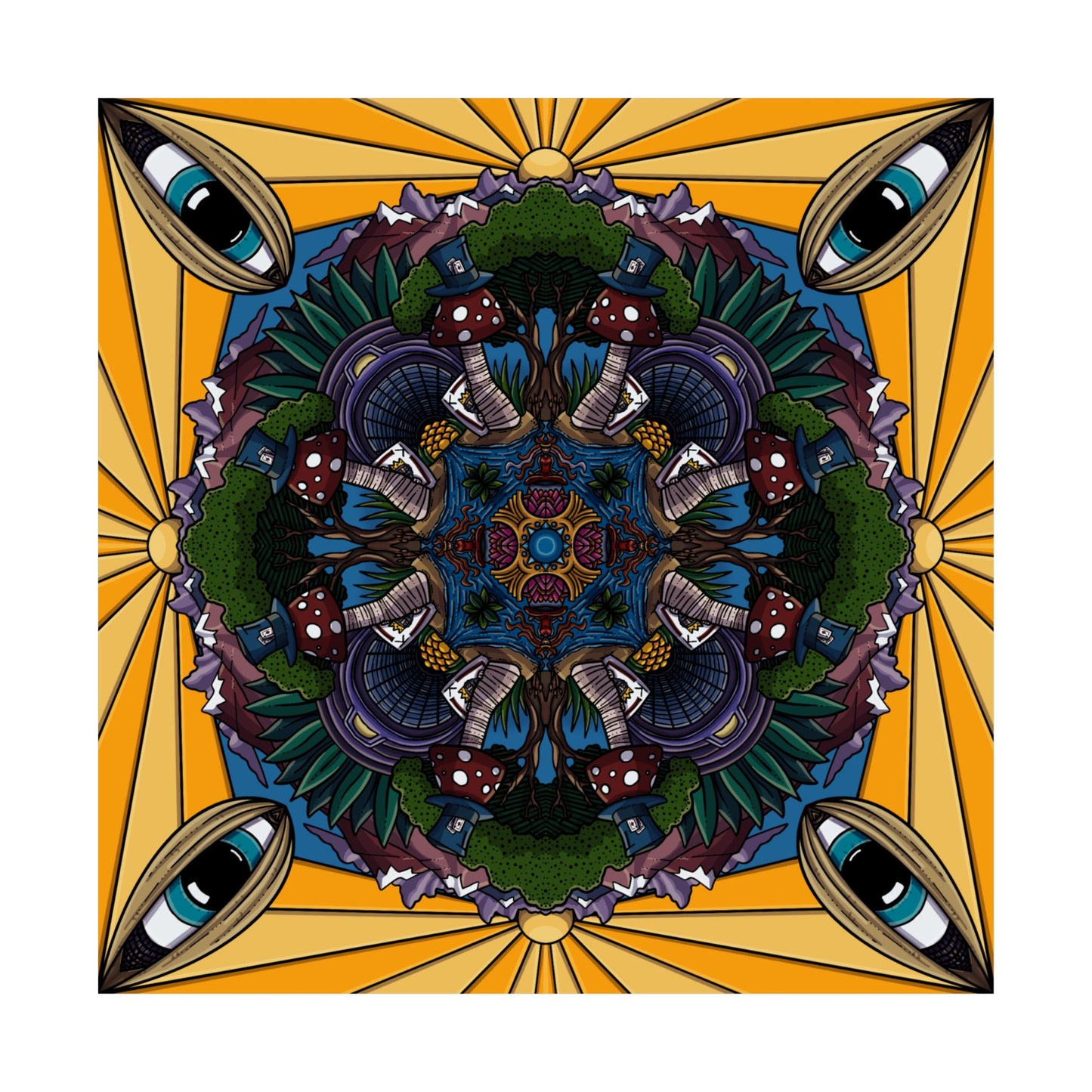 Down the Rabbit Hole Mandala Poster