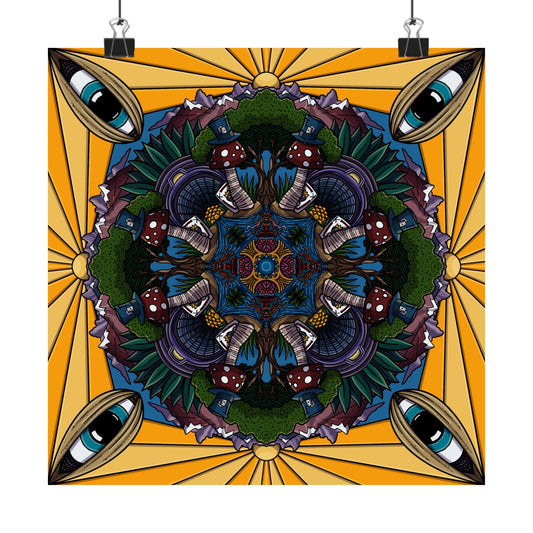 Down the Rabbit Hole Mandala Poster